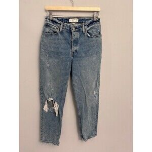 Abercrombie & Fitch Light Blue The Dad High Rise Curvy Love Jeans 28